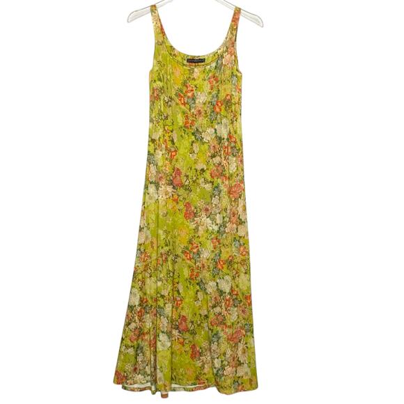 Peruvian Connection XS Womens St Barth Maxi Dress Tank Sleeveless Floral - Picture 1 of 10